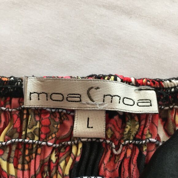 MOA MOA Womens Large Red Black Stretch Ruffled Empire Waist Sleeveless Dress - Picture 7 of 12